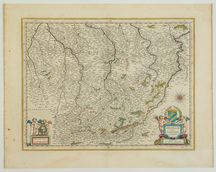Carte XVIIe s : « CHAMPAGNE latine, Campania,... - Lot 18 - Vermot et Associés