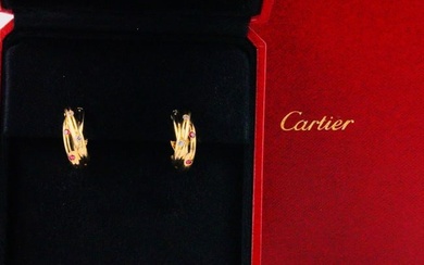 Cartier 0.30ctw Diamond, Sapphire and Ruby 18K Earrings