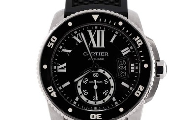 Cartier Calibre de Cartier Automatic Watch Stainless Steel and Rubber with Ceramic 42
