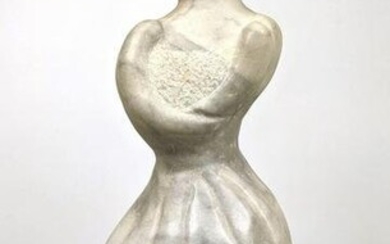 Carved Marble Modernist Abstract Figural Sculpture.