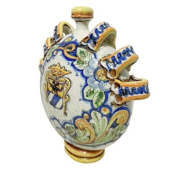 Ceramic jug of Caltagirone signed on the back.