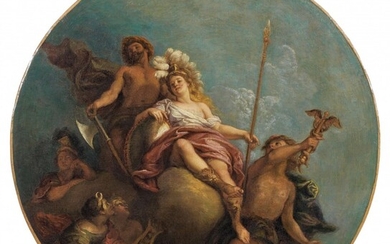 Charles de La Fosse Paris, 1636 - 1716 Minerve entourée de Mercure, Diane, Apollon et Vulcain