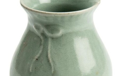 Chinese Celadon Green Porcelain with knot Vase.