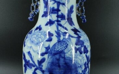 Chinese Export Blue and White Vase Form Lamp