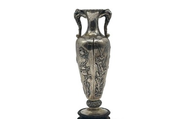 Chinese Export Silver-Handled Vase