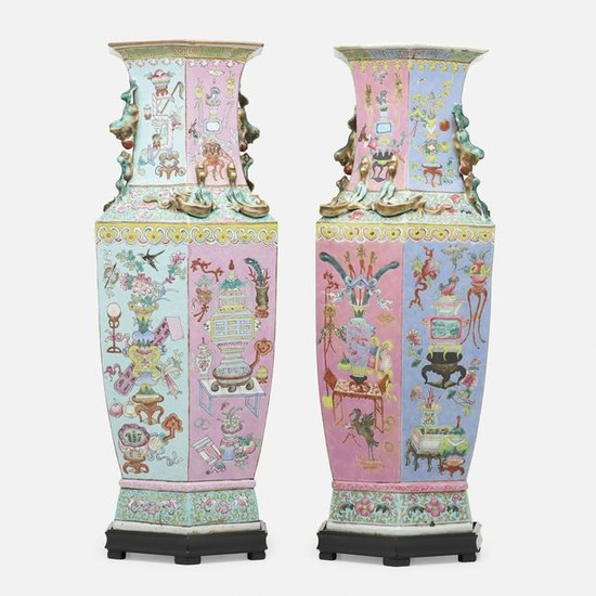 Chinese Export, large Famille Rose vases, pair