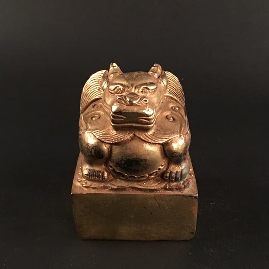 Chinese Gilt Bronze 'Ruishou' Seal
