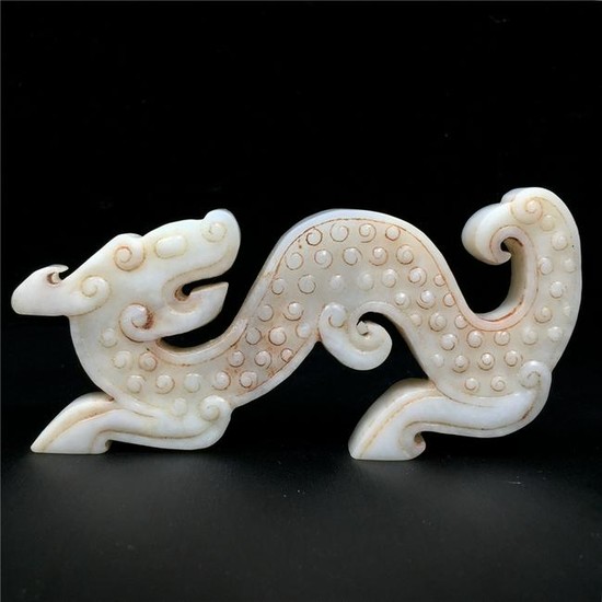 Chinese Hetian Jade Statue Dragon