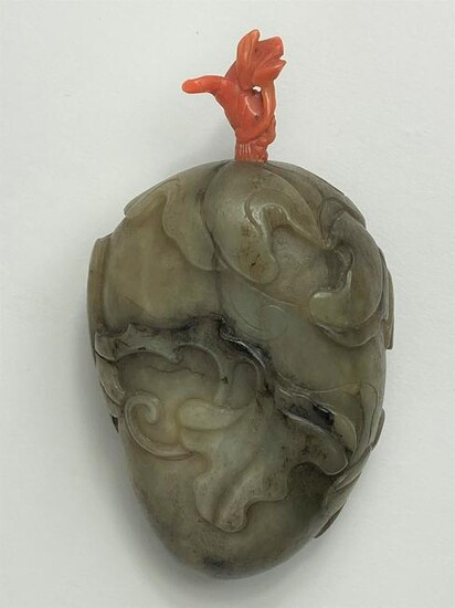 Chinese Pebble Form Jade Snuff Bottle