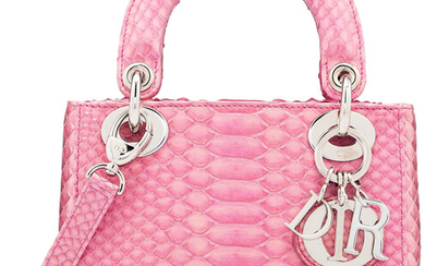 Christian Dior Pink Python Mini Lady Dior Bag Condition:...