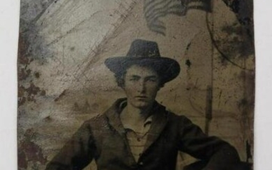 Civil War Tintype of 9th Regiment Cavalryman
