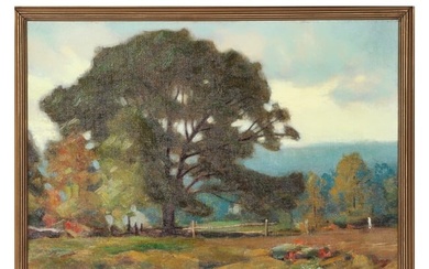 Clifton Wheeler, Indiana (1883-1953), landscape of Catskill Mountains, oil on canvas, 11 1/2"H x 15