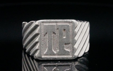 Col. Tom Parker's Platinum First "TP" Ring From Elvis