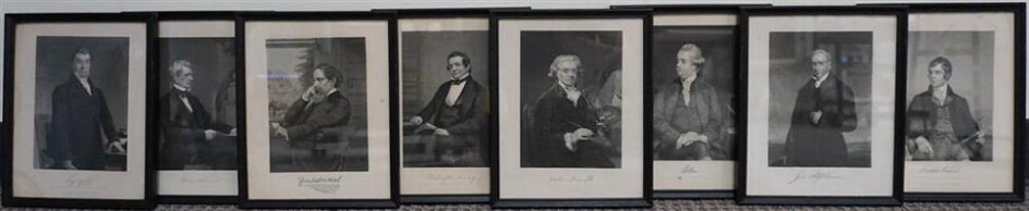 Collection of Eight Historical Figure Engravings, 11 x 9 in