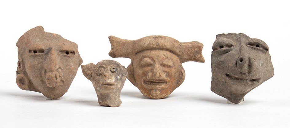 Collection of four Terracotta Heads, Mexico, Teotihuacan Culture, ca....