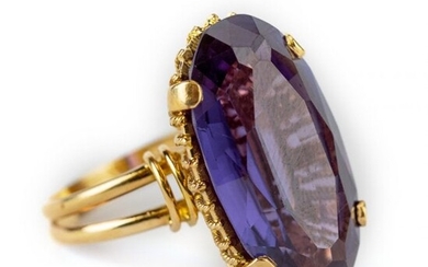 Color Changing Purple Alexandrite 18K Gold Ring s9