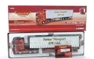Corgi Model Truck Issue comprising No. CC13737 Scania R Vinyl Curtainside in the livery of Parker