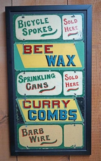 Country Hardware Store Framed Tin Signs