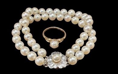 Cultured Pearl Bracelet and Ring