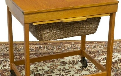 DANISH MID-CENTURY MODERN TEAK SEWING TABLE
