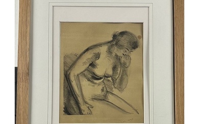 DERAIN André (1880-1954). «Nu assis ». Lithographie signée en bas à droite. Format encadré 55...