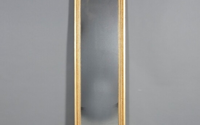 Damspiegel in verguld houten lijst met kabel- en parelrand,...
