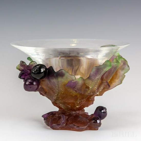 Daum Crystal Pate De Verre Fig French Glass Bowl