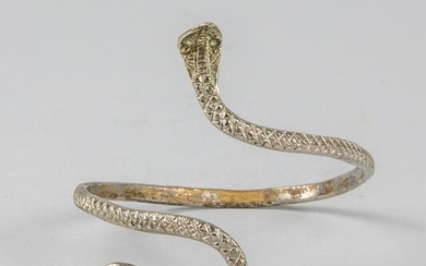 Designed Pewter Snake Bracelet