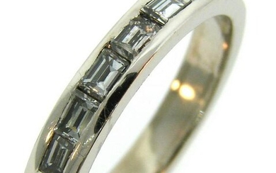 Diamond Platinum Eternity BAND Ring Size 6.25 1960s