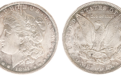 Dollar 1891-CC - Morgan, Spitting Eagle, VAM-3 (KM110) - Obv:...