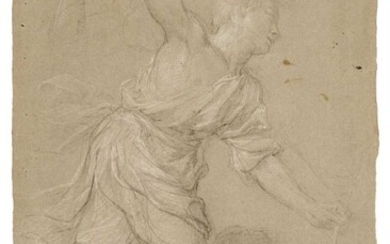 Domenichino (1581-1641). Study of male figure, & Study of an angel, 17th century