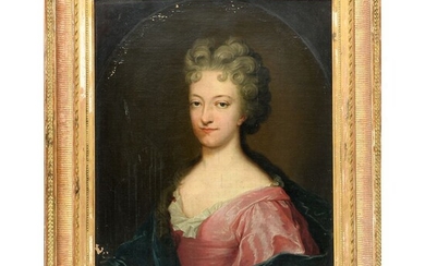 ÉCOLE FRANCAISE du XVIIIè. « Portrait présumé de Madame de Forceville ». Huile sur toile...