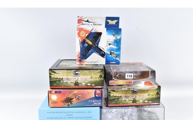 EIGHT BOXED CORGI DIECAST MODEL AIRCRAFTS, the first and sec...