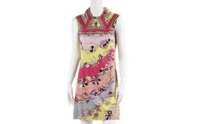 Emilio Pucci, Multicolored print dress with floral pattern.