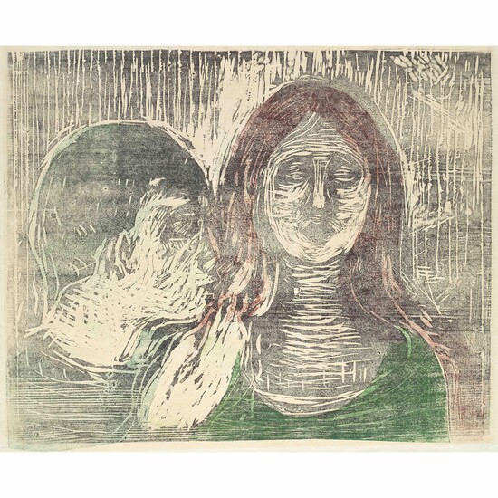 Edvard Munch, "Kyss på håret" / "Kiss on the hair" 1915