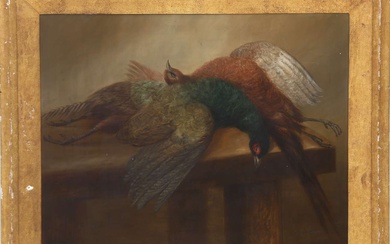 Een stilleven met geschoten fazanten, 20e eeuw.