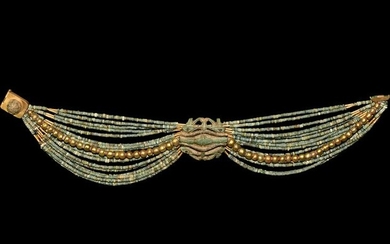 Egyptian Bead Necklace with Eye of Horus Pendant