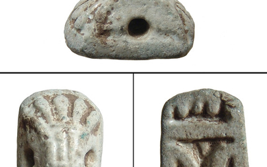 Egyptian faience stamp seal, New Kingdom - Late Period