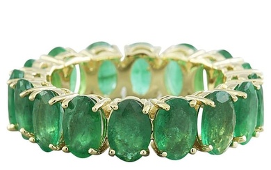 Emerald Eternity Ring: Beauty 14K Yellow Gold