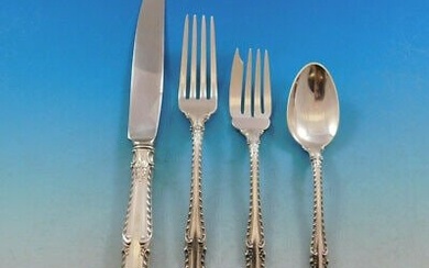 English Gadroon by Gorham Sterling Silver Flatware Set for 12 Service 48 Pieces