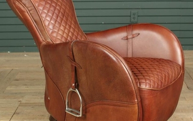 English Saddle Form Lounge Chair