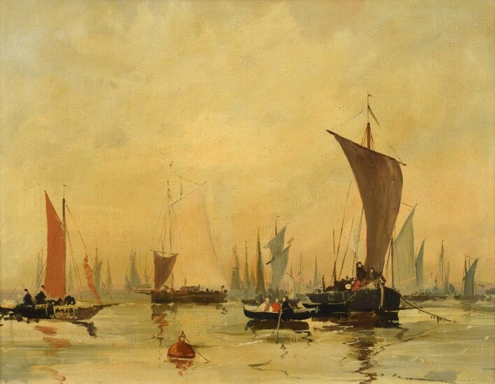English School (20th century) "Shrimp Boats"