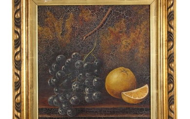 English school (early 20th century), Still life with grape...