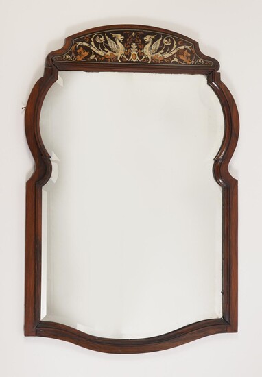 European Marquetry Wood Framed Mirror FD7A
