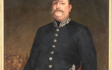 FRANCE, II Empire Portrait of diplomat, 1898 oil on canvas, 145 x 95 cm, framed...