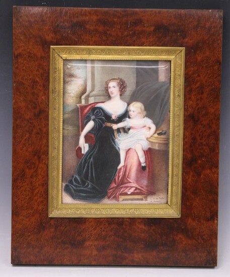 FRENCH 19TH C. PORTRAIT PAINTING, W/ FRAME