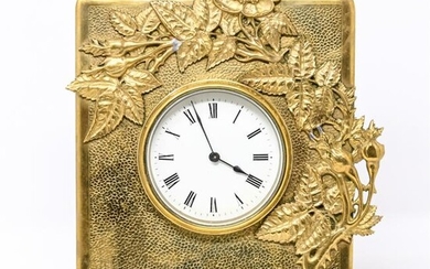 FRENCH BRASS TABLE CLOCK, C. 1910
