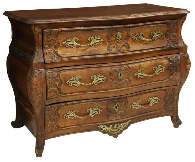 FRENCH LOUIS XV PERIOD COMMODE EN TOMBEAU, 18TH C.