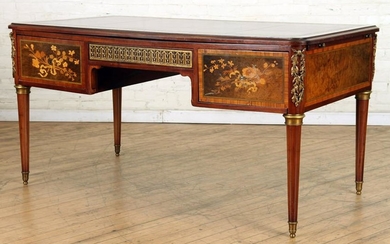 FRENCH MAHOGANY LEATHER TOP WRITING DESK C.1900