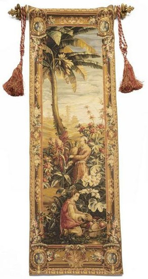FRENCH STYLE FIGURAL SCENE HANGING WALL TAPESTRY